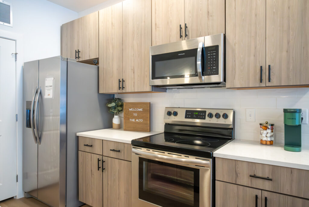 Sala model apartment home kitchen